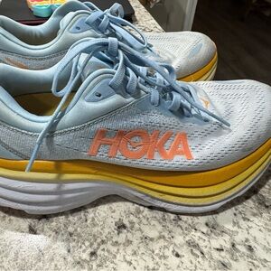HOKA Women's Running Shoes - Light Blue and Yellow